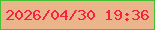 文字の大きさ：4、枠の色：43c130、背景の色：eab58a、文字の色：f82141 無料ブログパーツのブログ時計
