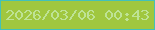 文字の大きさ：3、枠の色：43c1b9、背景の色：a0c73f、文字の色：bee395 無料ブログパーツのブログ時計