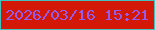 文字の大きさ：1、枠の色：43c1bf、背景の色：d41808、文字の色：955cec 無料ブログパーツのブログ時計