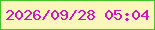 文字の大きさ：5、枠の色：43c429、背景の色：fbf6b9、文字の色：d813be 無料ブログパーツのブログ時計