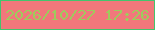 文字の大きさ：2、枠の色：43c46d、背景の色：f1777b、文字の色：9ecb5c 無料ブログパーツのブログ時計