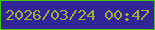 文字の大きさ：3、枠の色：43c608、背景の色：322696、文字の色：a2ad39 無料ブログパーツのブログ時計