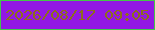 文字の大きさ：3、枠の色：43c649、背景の色：9217e4、文字の色：8d6d1b 無料ブログパーツのブログ時計