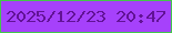 文字の大きさ：4、枠の色：43c64c、背景の色：a641fb、文字の色：621296 無料ブログパーツのブログ時計