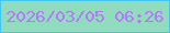 文字の大きさ：3、枠の色：43c6ef、背景の色：91dcbe、文字の色：b777fb 無料ブログパーツのブログ時計