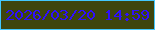 文字の大きさ：5、枠の色：43c8ff、背景の色：3e450e、文字の色：2f0ffd 無料ブログパーツのブログ時計