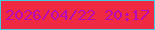 文字の大きさ：5、枠の色：43cbdf、背景の色：ef2941、文字の色：b609b7 無料ブログパーツのブログ時計