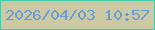 文字の大きさ：1、枠の色：43cca5、背景の色：ccc9a4、文字の色：679cd4 無料ブログパーツのブログ時計