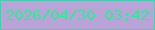 文字の大きさ：5、枠の色：43d0b4、背景の色：b9a3d7、文字の色：2bee9c 無料ブログパーツのブログ時計