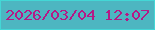 文字の大きさ：2、枠の色：43d7d6、背景の色：4db6c1、文字の色：b51986 無料ブログパーツのブログ時計