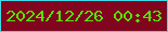 文字の大きさ：3、枠の色：43d7e5、背景の色：81051e、文字の色：53e503 無料ブログパーツのブログ時計