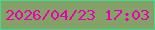 文字の大きさ：4、枠の色：43da90、背景の色：84a267、文字の色：ea00af 無料ブログパーツのブログ時計