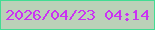 文字の大きさ：2、枠の色：43dc93、背景の色：bbd1b8、文字の色：ca33f2 無料ブログパーツのブログ時計