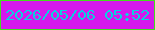 文字の大きさ：1、枠の色：43de1d、背景の色：d519ec、文字の色：09d1e0 無料ブログパーツのブログ時計