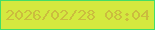 文字の大きさ：2、枠の色：43de67、背景の色：d4e93f、文字の色：cbbd3e 無料ブログパーツのブログ時計