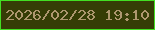 文字の大きさ：4、枠の色：43df23、背景の色：353d06、文字の色：ad976f 無料ブログパーツのブログ時計