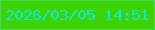 文字の大きさ：2、枠の色：43df4e、背景の色：3ed200、文字の色：09ebe1 無料ブログパーツのブログ時計