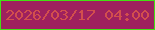 文字の大きさ：4、枠の色：43e014、背景の色：9e215e、文字の色：d24f4d 無料ブログパーツのブログ時計