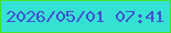 文字の大きさ：5、枠の色：43e12d、背景の色：34e2d4、文字の色：4250d0 無料ブログパーツのブログ時計