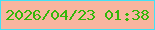 文字の大きさ：4、枠の色：43e1f5、背景の色：f9b59f、文字の色：34b708 無料ブログパーツのブログ時計