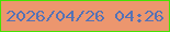 文字の大きさ：5、枠の色：43e204、背景の色：ec966e、文字の色：5572b5 無料ブログパーツのブログ時計