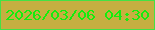 文字の大きさ：4、枠の色：43e245、背景の色：c5af41、文字の色：14ed0d 無料ブログパーツのブログ時計