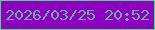 文字の大きさ：4、枠の色：43e375、背景の色：8e00c0、文字の色：70aaa2 無料ブログパーツのブログ時計