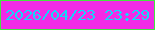 文字の大きさ：3、枠の色：43e540、背景の色：f02be6、文字の色：12d7f9 無料ブログパーツのブログ時計