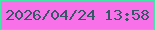 文字の大きさ：2、枠の色：43e5a9、背景の色：f971e8、文字の色：365768 無料ブログパーツのブログ時計