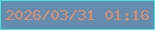 文字の大きさ：5、枠の色：43e5de、背景の色：668cae、文字の色：d78c70 無料ブログパーツのブログ時計