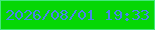 文字の大きさ：1、枠の色：43e77c、背景の色：05d705、文字の色：4884ea 無料ブログパーツのブログ時計