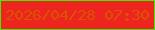 文字の大きさ：2、枠の色：43ea07、背景の色：ee241e、文字の色：da5301 無料ブログパーツのブログ時計