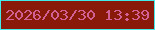 文字の大きさ：3、枠の色：43eae8、背景の色：891908、文字の色：d16094 無料ブログパーツのブログ時計
