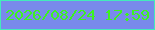 文字の大きさ：1、枠の色：43ebbb、背景の色：798aeb、文字の色：3df220 無料ブログパーツのブログ時計