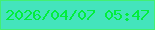 文字の大きさ：3、枠の色：43ef72、背景の色：44e4bc、文字の色：01ee3c 無料ブログパーツのブログ時計