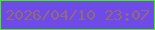 文字の大きさ：2、枠の色：43f00b、背景の色：6e4ae6、文字の色：91697c 無料ブログパーツのブログ時計