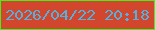 文字の大きさ：2、枠の色：43f018、背景の色：d3462e、文字の色：55b1dc 無料ブログパーツのブログ時計