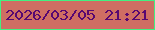 文字の大きさ：1、枠の色：43f081、背景の色：cf6e63、文字の色：570771 無料ブログパーツのブログ時計