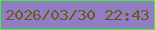 文字の大きさ：1、枠の色：43f131、背景の色：8f7ec2、文字の色：72561e 無料ブログパーツのブログ時計