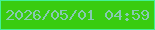 文字の大きさ：3、枠の色：43f197、背景の色：39cc10、文字の色：86cab0 無料ブログパーツのブログ時計