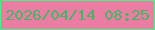 文字の大きさ：2、枠の色：43f487、背景の色：eb7da2、文字の色：42b665 無料ブログパーツのブログ時計