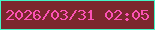 文字の大きさ：4、枠の色：43f5c6、背景の色：7b272d、文字の色：fc52b4 無料ブログパーツのブログ時計