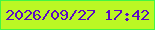 文字の大きさ：1、枠の色：43f643、背景の色：bbf824、文字の色：5c0bc3 無料ブログパーツのブログ時計