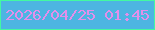 文字の大きさ：4、枠の色：43f8a2、背景の色：4db5e2、文字の色：e38fea 無料ブログパーツのブログ時計