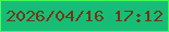 文字の大きさ：3、枠の色：43fa58、背景の色：17bd77、文字の色：743613 無料ブログパーツのブログ時計