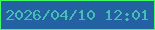 文字の大きさ：4、枠の色：43fa62、背景の色：2361a2、文字の色：46beb5 無料ブログパーツのブログ時計