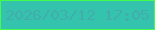文字の大きさ：3、枠の色：43fb4c、背景の色：34c3ac、文字の色：43adab 無料ブログパーツのブログ時計