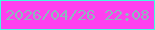 文字の大きさ：3、枠の色：43fbdf、背景の色：fe40ef、文字の色：8db8bd 無料ブログパーツのブログ時計