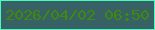 文字の大きさ：2、枠の色：43fcbd、背景の色：376164、文字の色：3e8a10 無料ブログパーツのブログ時計