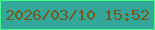 文字の大きさ：4、枠の色：43fd8a、背景の色：32a79a、文字の色：795717 無料ブログパーツのブログ時計